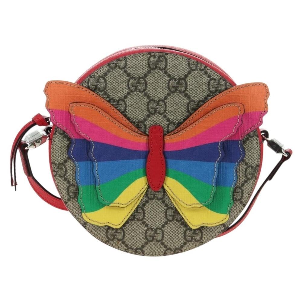 Gucci GG Supreme Butterfly Shoulder Bag Beige